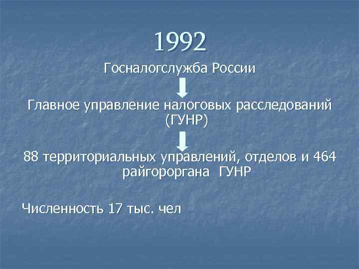    1992  Госналогслужба России Главное управление налоговых расследований   