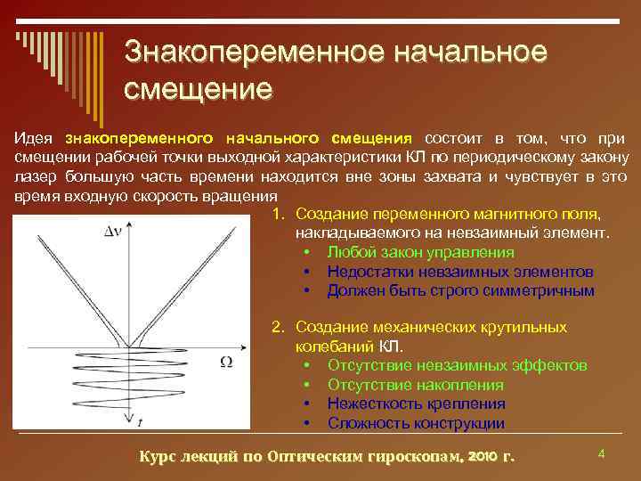    Знакопеременное начальное   смещение Идея знакопеременного начального смещения состоит в