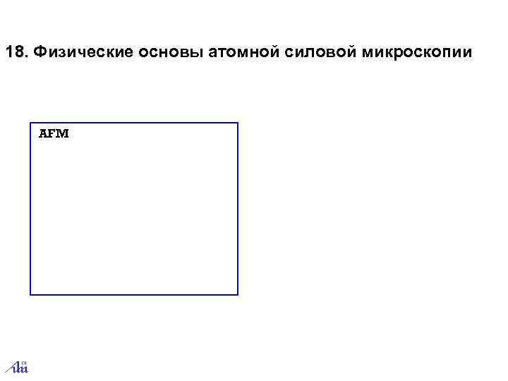 18. Физические основы атомной силовой микроскопии  AFM 