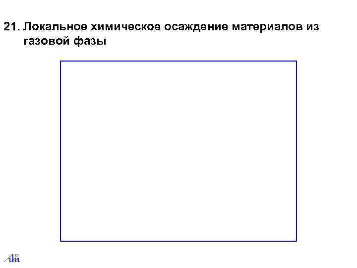 21. Локальное химическое осаждение материалов из  газовой фазы 