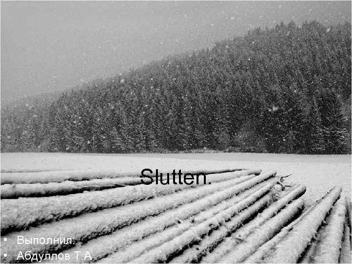    Slutten. • Выполнил:  • Абдуллов Т. А. 