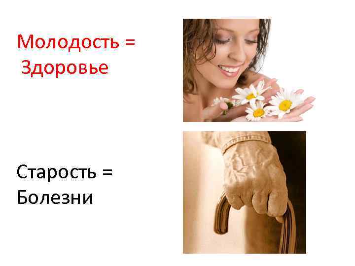 Молодость = Здоровье  Старость = Болезни 