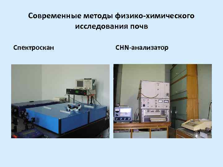   Современные методы физико-химического    исследования почв Спектроскан  СНN-анализатор 