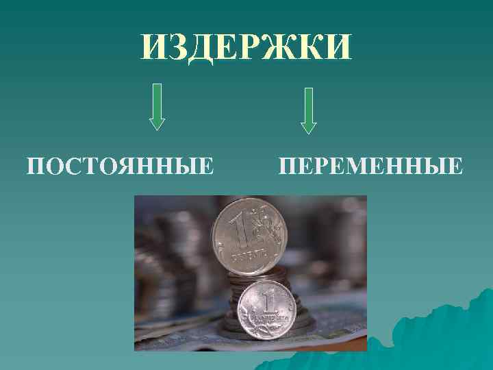  ИЗДЕРЖКИ  ПОСТОЯННЫЕ  ПЕРЕМЕННЫЕ 