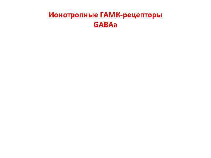 Ионотропные ГАМК-рецепторы GABAa Ионотропные ГАМК-рецепторы GABAa