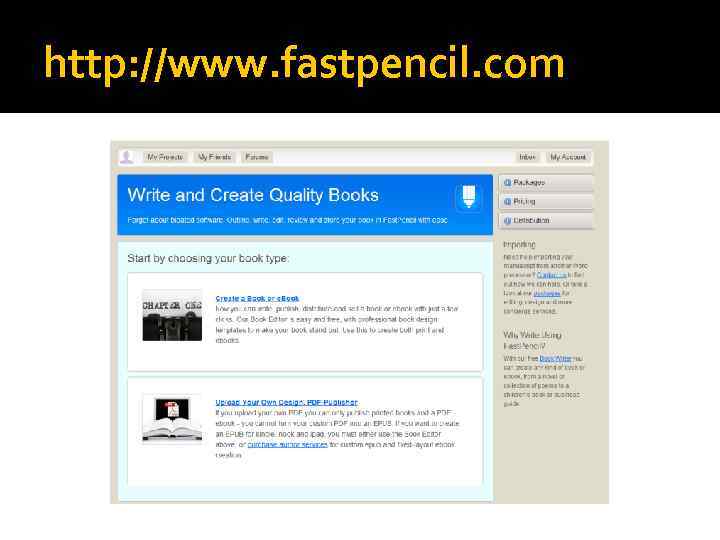 http: //www. fastpencil. com 