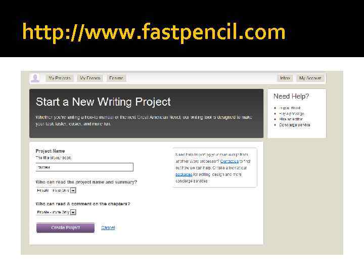 http: //www. fastpencil. com 