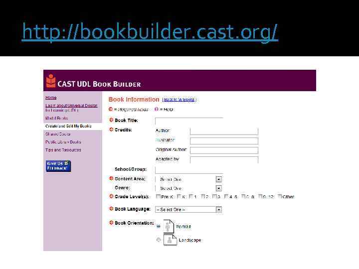 http: //bookbuilder. cast. org/ 