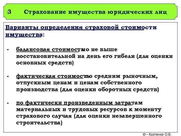 Определение варианты. Страхование имущества юридических лиц. Методы определения страховой стоимости. Страхование имущества юридических лиц страховые суммы. Страховая стоимость имущества.