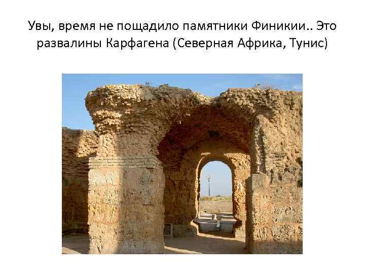 Увы, время не пощадило памятники Финикии. . Это  развалины Карфагена (Северная Африка, Тунис)