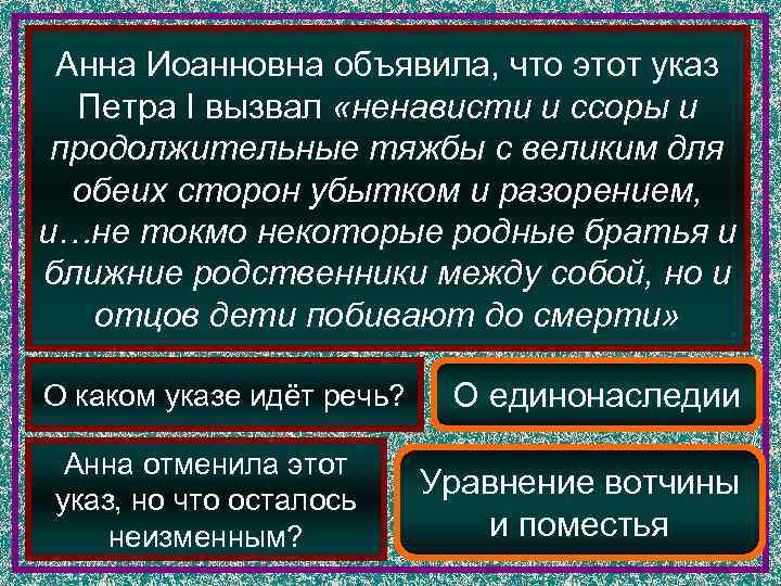 Какие обстоятельства позволили анне иоанновне их отклонить. Принцип государственной службы введенный Анной Иоанновной гласность.