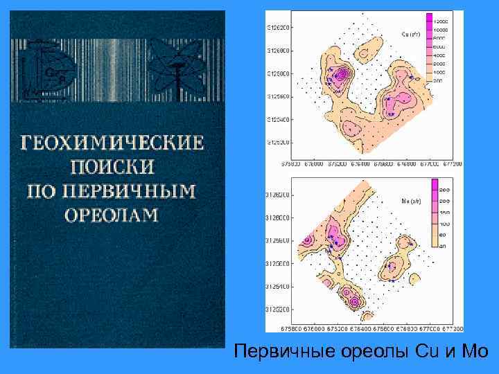 Первичные ореолы Cu и Mo 