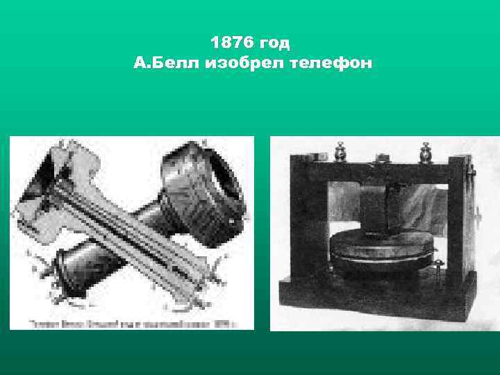   1876 год А. Белл изобрел телефон 
