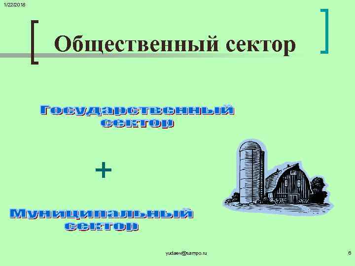 1/22/2018   Общественный сектор    yudaev@sampo. ru  6 