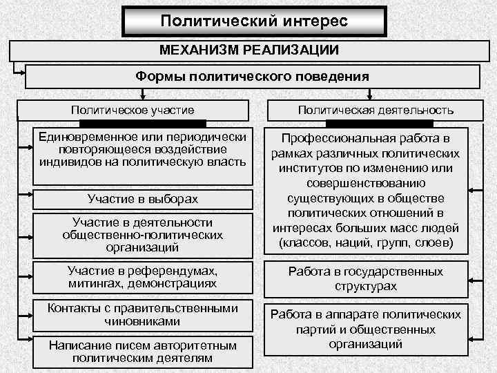 Политические интересы политическая деятельность