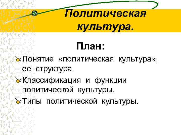 Полит культура план