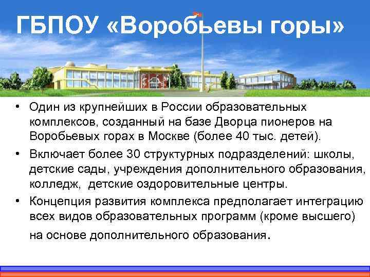 Воробьевы горы презентация