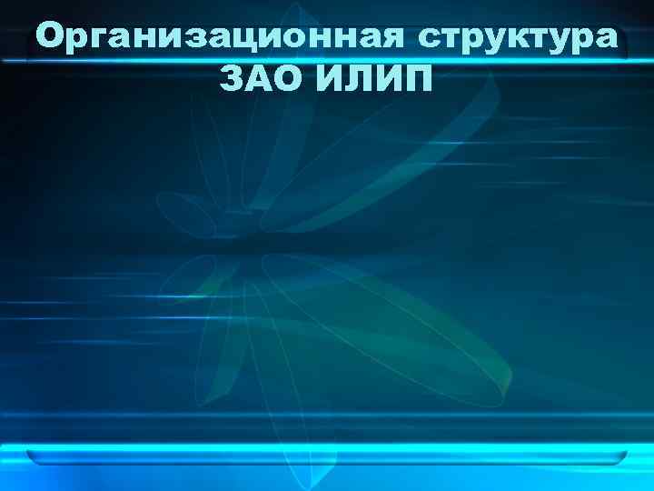 Организационная структура  ЗАО ИЛИП 