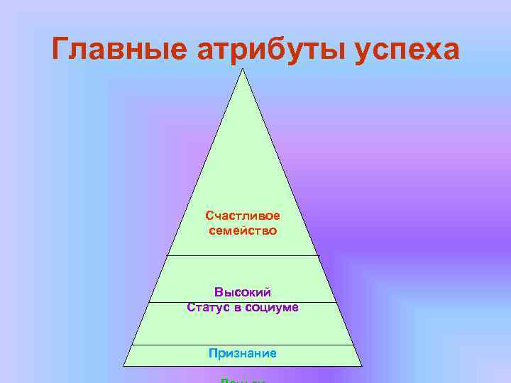 Главные атрибуты успеха   Счастливое   семейство    Высокий 