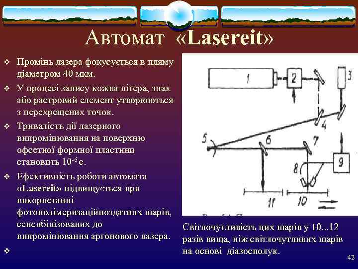    Автомат «Lasereit» v  Промінь лазера фокусується в пляму діаметром 40