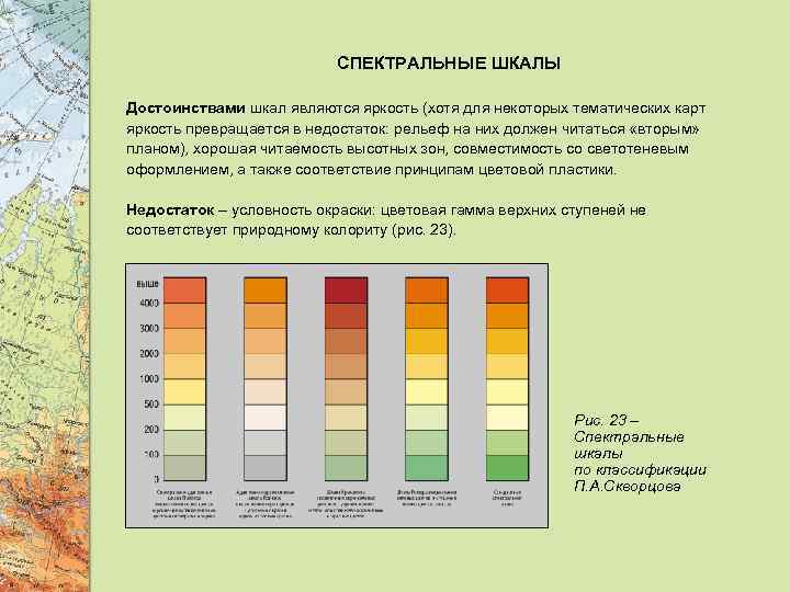  СПЕКТРАЛЬНЫЕ ШКАЛЫ Достоинствами шкал являются яркость (хотя для некоторых тематических карт яркость превращается