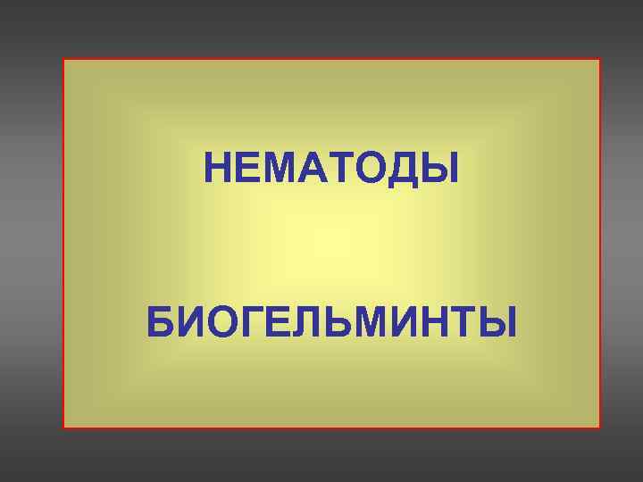  НЕМАТОДЫ  БИОГЕЛЬМИНТЫ 