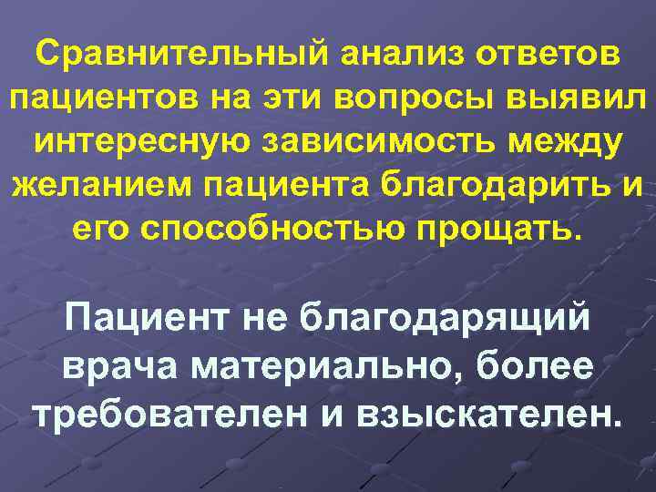  Сравнительный анализ ответов пациентов на эти вопросы выявил интересную зависимость между желанием пациента