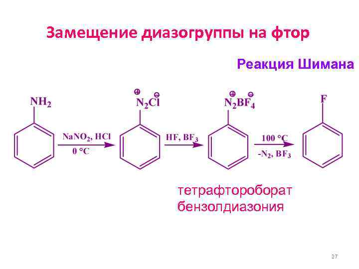 Замещение диазогруппы на фтор     Реакция Шимана    тетрафтороборат