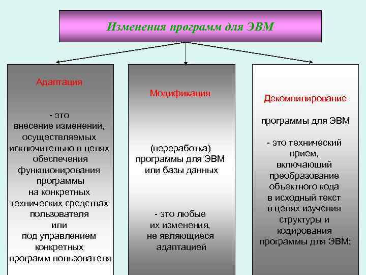     Изменения программ для ЭВМ   Адаптация   