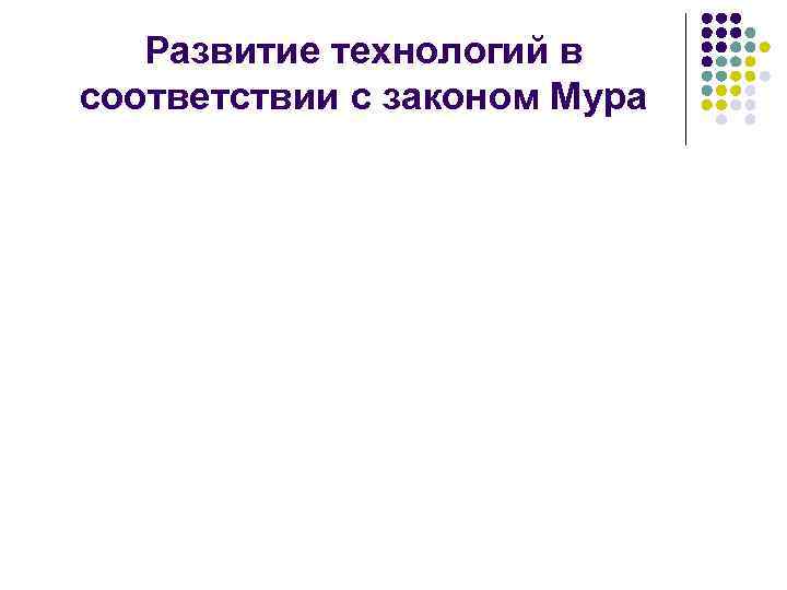   Развитие технологий в соответствии с законом Мура 