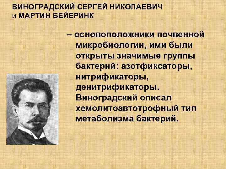 Виноградский л м. Виноградский вклад в микробиологию кратко. Виноградский основоположник СХ микробиологии.