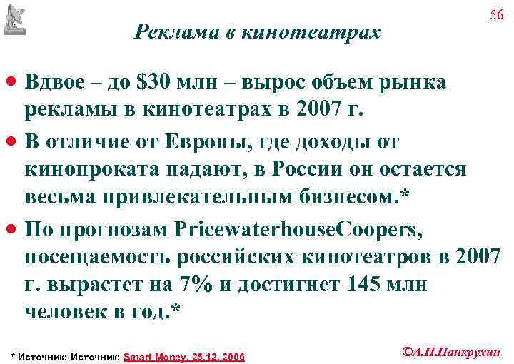       56     Реклама в кинотеатрах