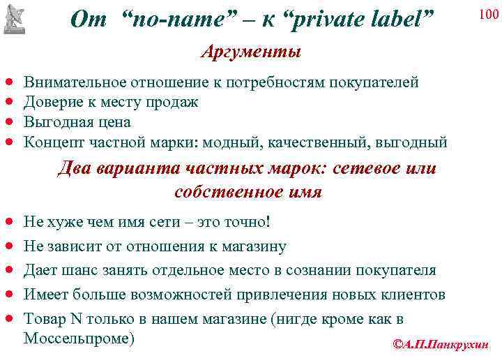    От “no-name” – к “private label”     100