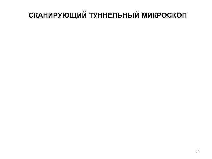 СКАНИРУЮЩИЙ ТУННЕЛЬНЫЙ МИКРОСКОП 14 СКАНИРУЮЩИЙ ТУННЕЛЬНЫЙ МИКРОСКОП 14