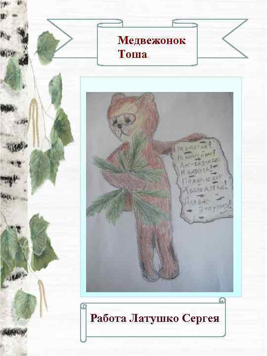   Медвежонок Тоша Работа Латушко Сергея 