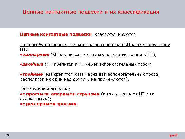  Цепные контактные подвески и их классификация   Цепные контактные подвески классифицируются 