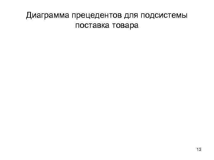 Диаграмма прецедентов для подсистемы  поставка товара    13 
