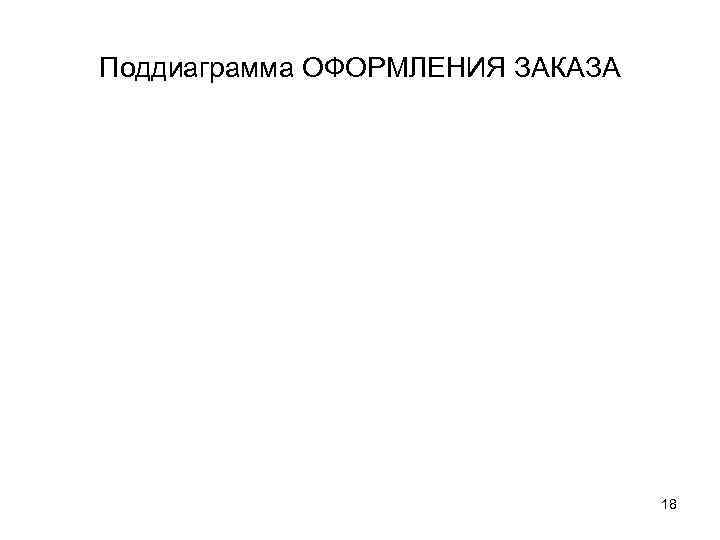 Поддиаграмма ОФОРМЛЕНИЯ ЗАКАЗА       18 