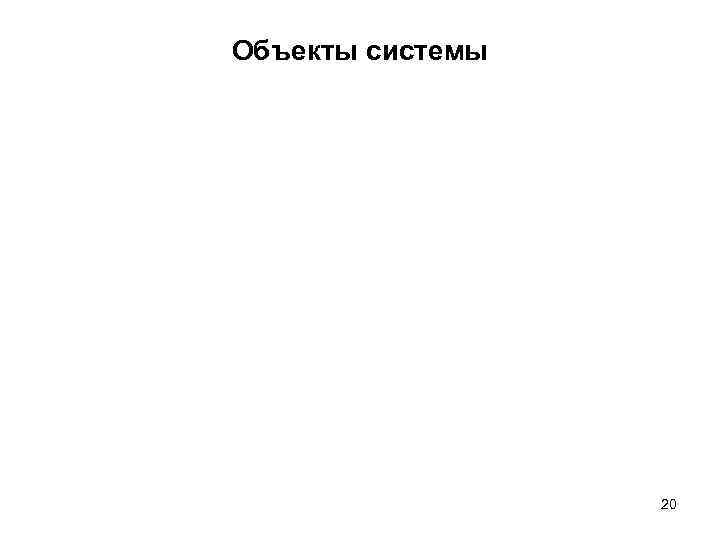 Объекты системы    20 