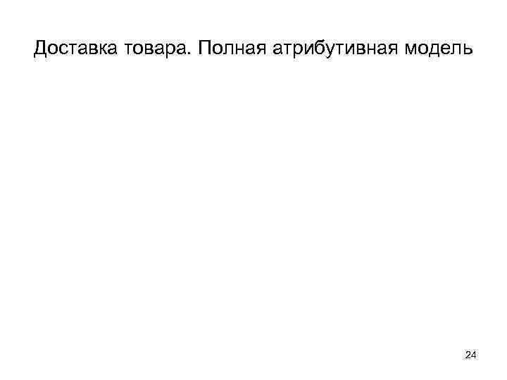 Доставка товара. Полная атрибутивная модель    24 