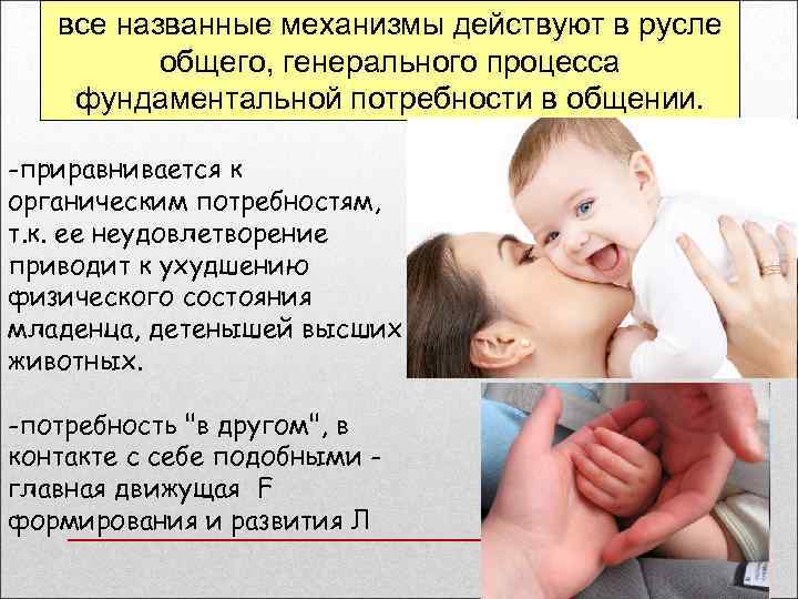 все названные механизмы действуют в русле общего, генерального процесса фундаментальной потребности в общении. -приравнивается