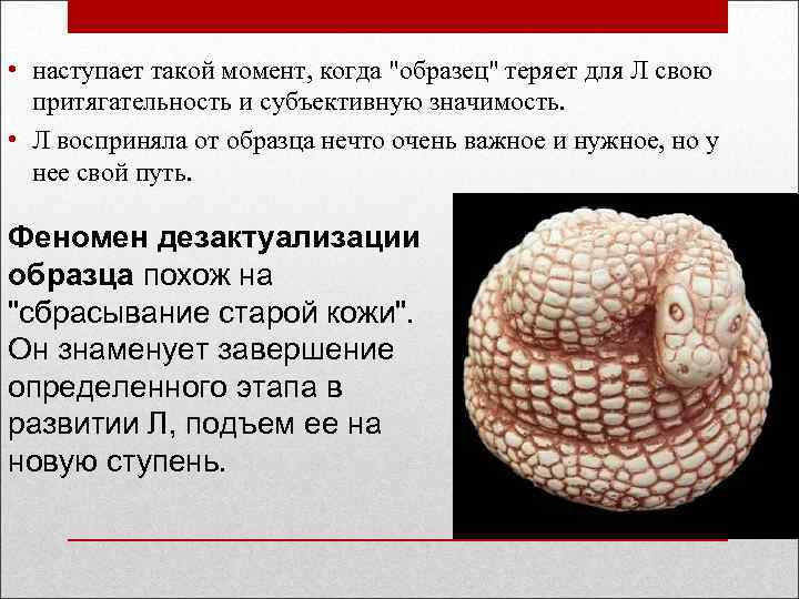  • наступает такой момент, когда "образец" теряет для Л свою притягательность и субъективную