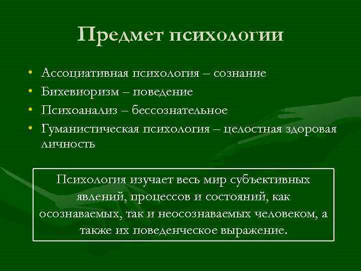 Предмет изучающий психологию. Предмет ассоциативной психологии. Предмет исследования ассоциативной психологии. Ассоциативная психология основные идеи. Психоанализ предмет изучения.