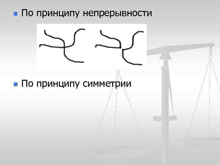 n По принципу непрерывности n По принципу симметрии n По принципу непрерывности n По принципу симметрии