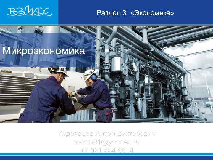    Раздел 3.  «Экономика» Микроэкономика   Кудрявцев Антон Викторович