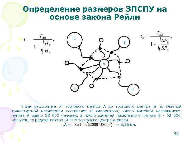 Определение размеров ЗПСПУ на основе закона Рейли Определение размеров ЗПСПУ на основе закона Рейли