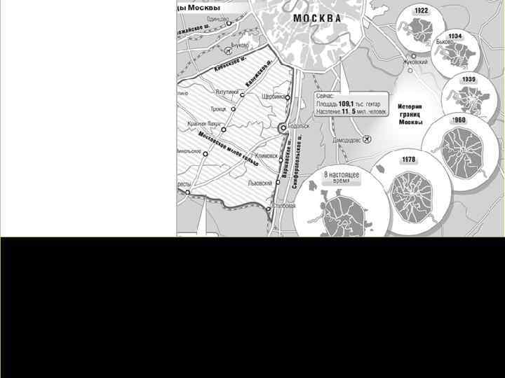 Этапы расширения территории Москвы С 2002 по 2012 гг. все ВМО в г. Москве