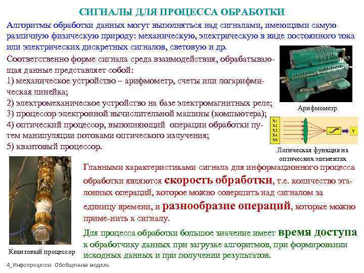     СИГНАЛЫ ДЛЯ ПРОЦЕССА ОБРАБОТКИ Алгоритмы обработки данных могут выполняться над