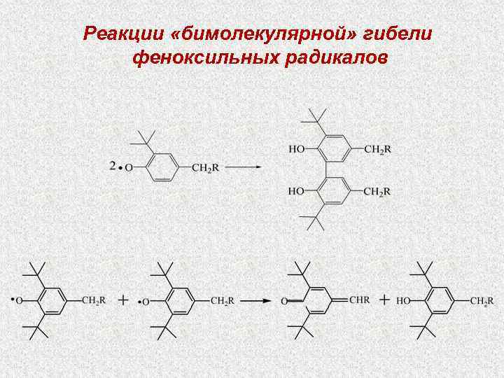 Реакции «бимолекулярной» гибели феноксильных радикалов 