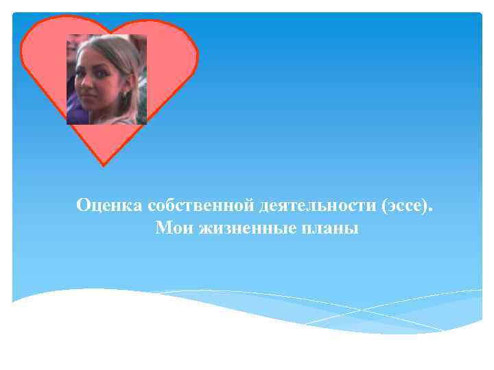 Оценка собственной деятельности (эссе).   Мои жизненные планы 